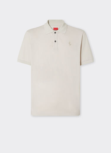 Ferrari 跃马棉质珠地 Polo 衫 石膏 47822f