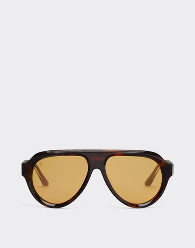Ferrari 法拉利金色镜面棕色镜片玳瑁棕色醋酸纤维太阳镜 Tortoiseshell LA0EWf