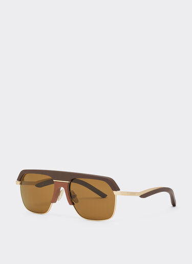 Ferrari sunglasses in matte gold metal with brown polarized lenses Ferrari Ferrari sunglasses in matte gold metal with brown polarized lenses Dark brown LA0ERf