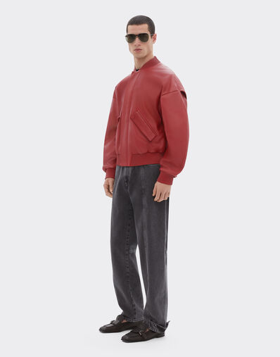 Ferrari 涂层纳帕皮革飞行夹克 Maison Red 51013f