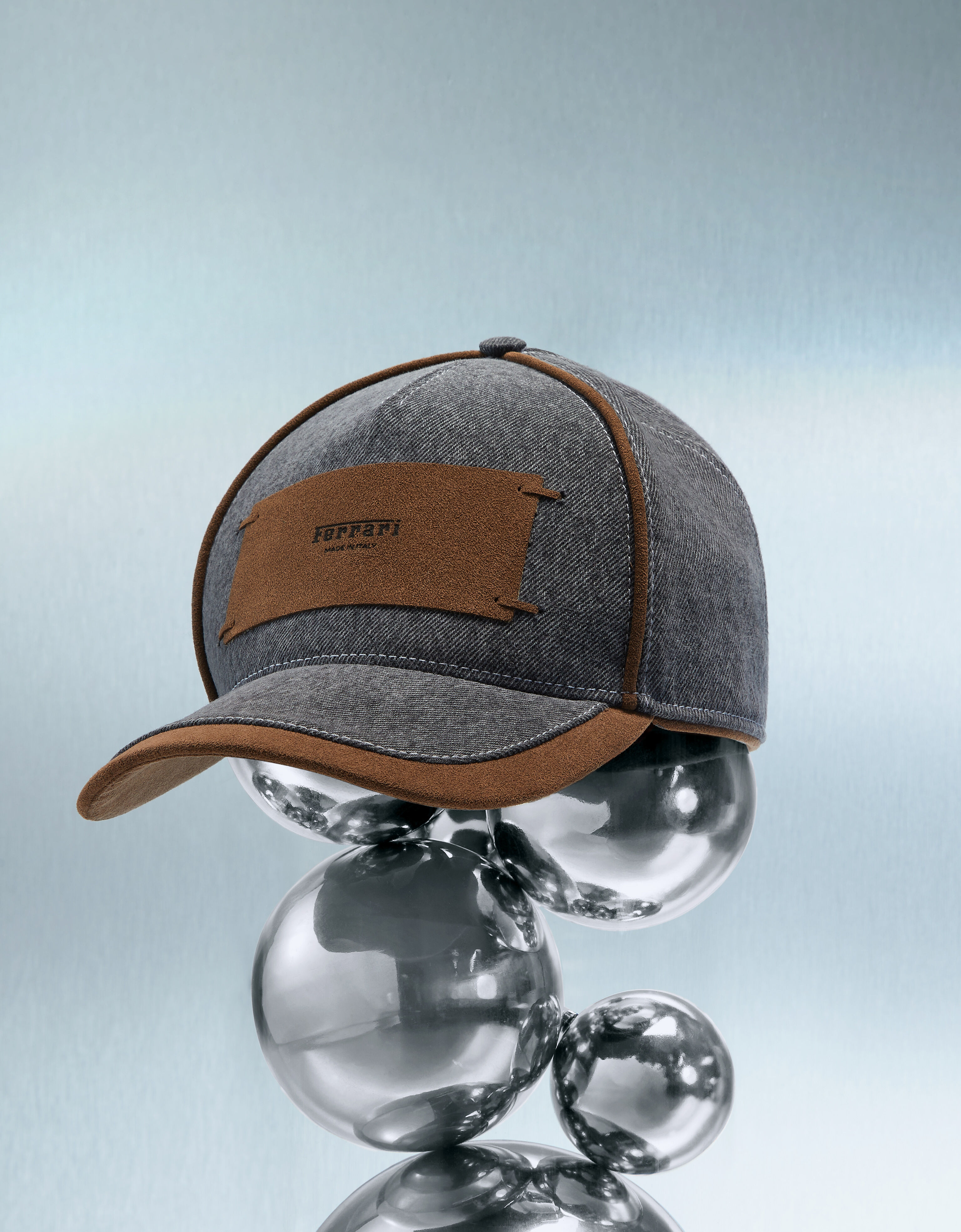 Denim and Alcantara®baseball cap Ferrari Denim and Alcantara®baseball cap Granite Gray 50186f