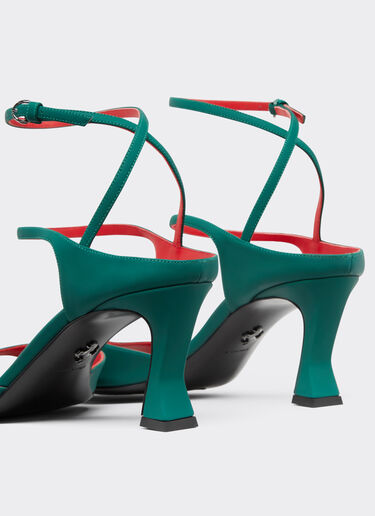 Ferrari 涂层皮革后系带凉鞋 Ficus Green 22008f