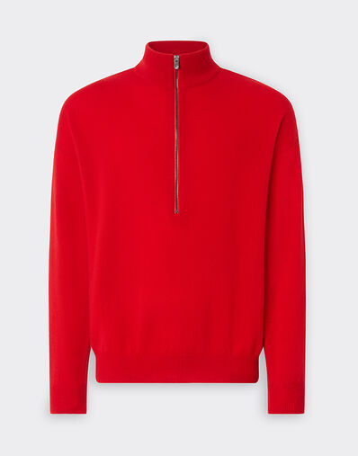 Ferrari 拉链羊绒毛衣 Rosso Dino 红色 21652f
