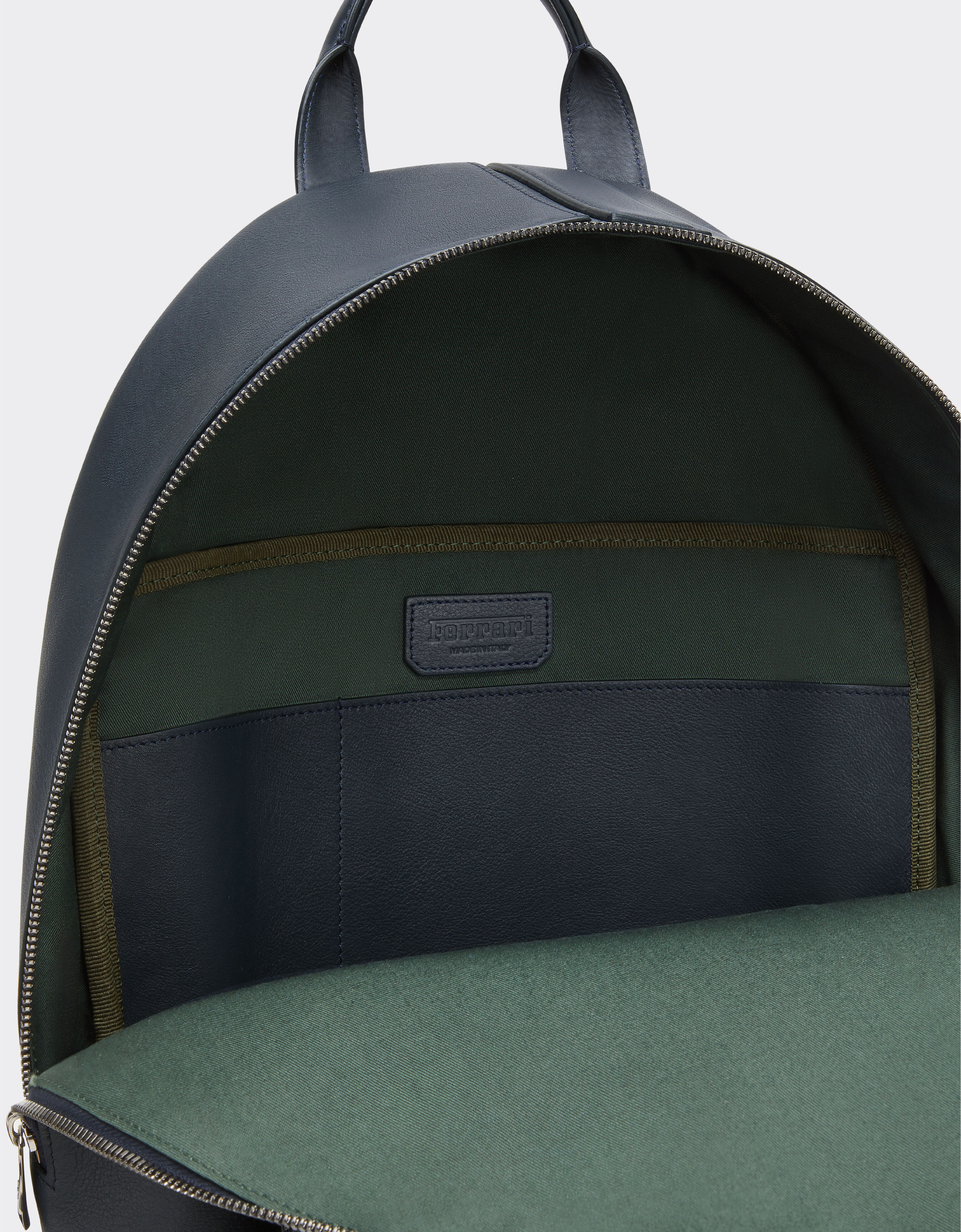 Ferrari 摔花皮革背包 Navy 22253f