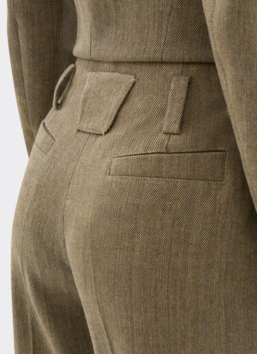 Ferrari Linen and cotton twill trousers Khaki Green 50050f