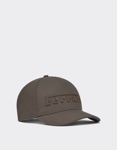 Ferrari Crepe Baseball Cap with Embroidered Logo Moka CANCP0055WWO0016f