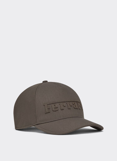 Ferrari Crepe Baseball Cap with Embroidered Logo Moka CANCP0055WWO0016f