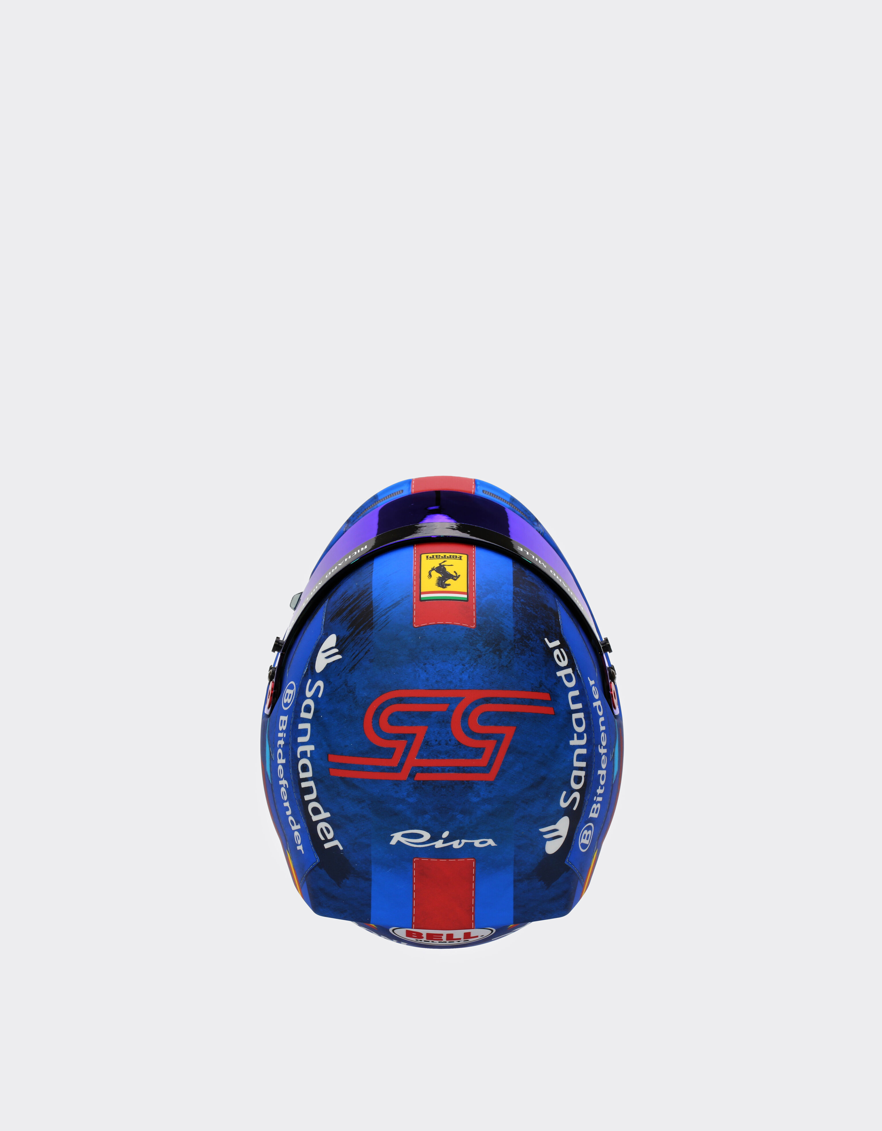 Ferrari 1:2比例 Carlos Sainz 迈阿密2024特别版迷你头盔 苏格兰蓝色 F1349f