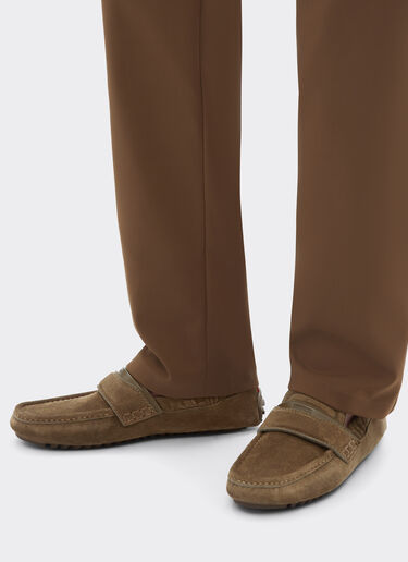 Ferrari 纳帕皮革驾车鞋 Khaki Green 50772f