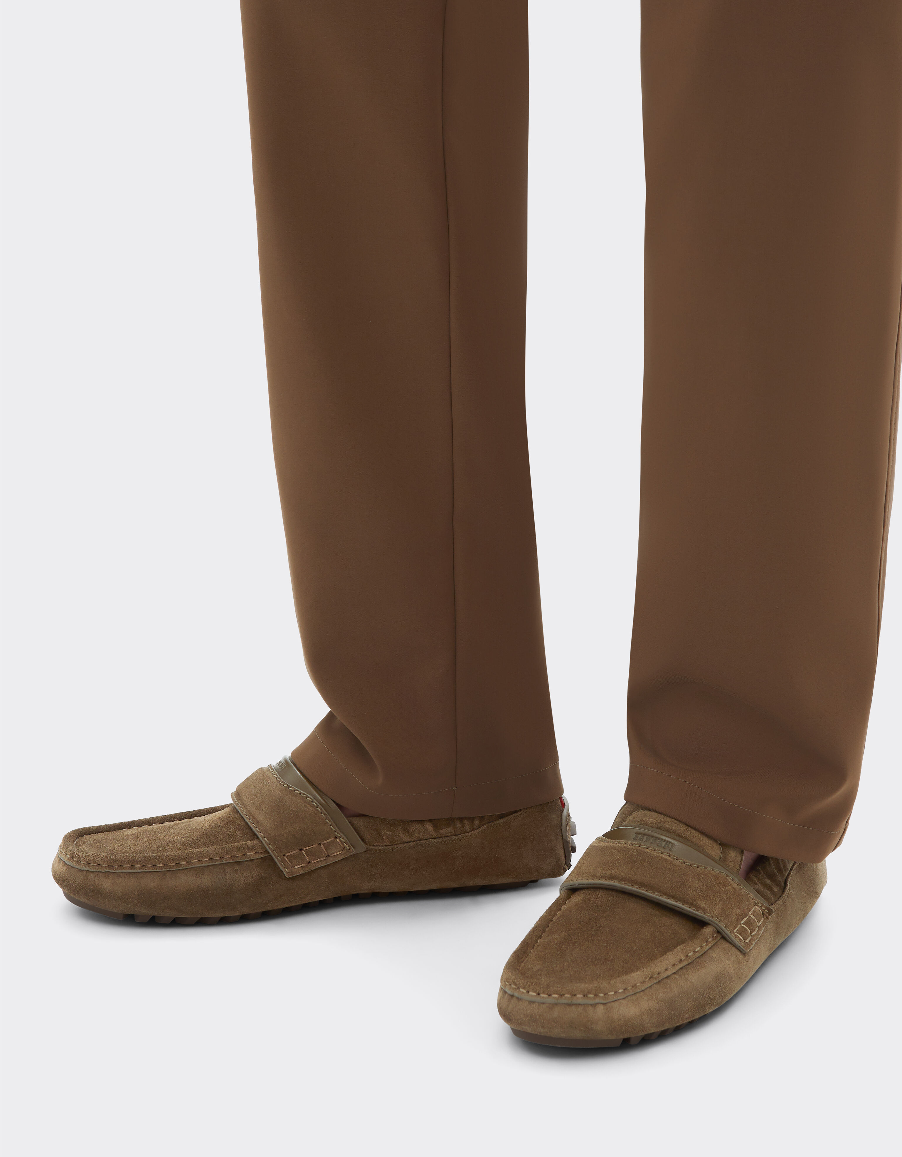 Ferrari 纳帕皮革驾车鞋 Khaki Green 50772f