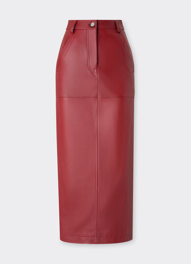 Midi skirt in deer-effect nappa leather Ferrari Midi skirt in deer-effect nappa leather Maison Red 49912f