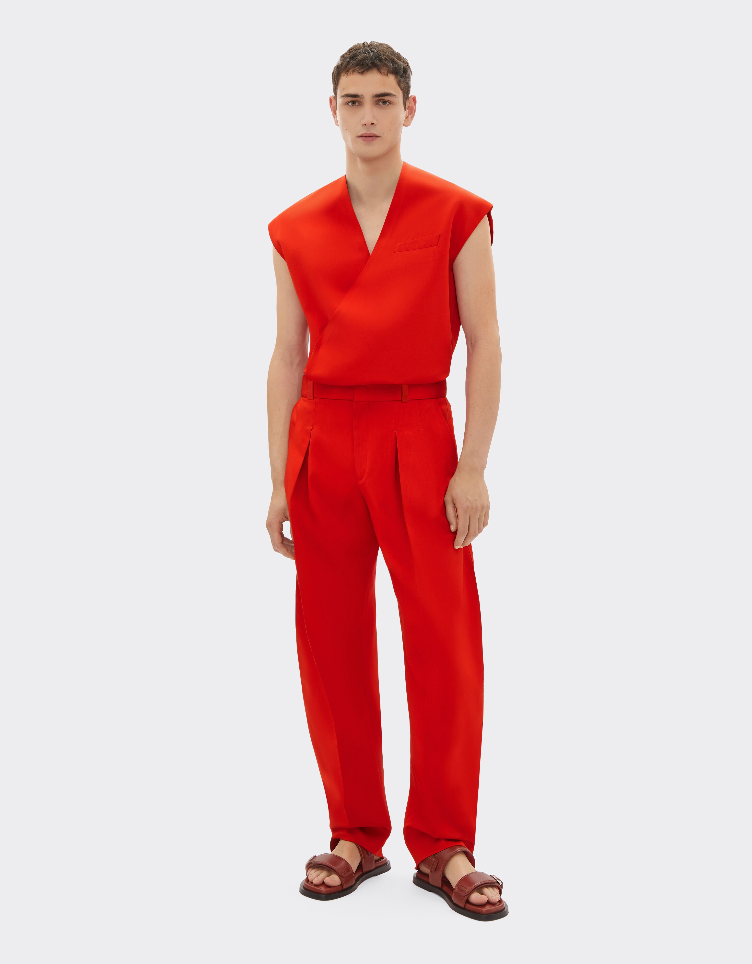 Ferrari 棉质莫尔纹斜纹布裤 Rosso Magma 51031f