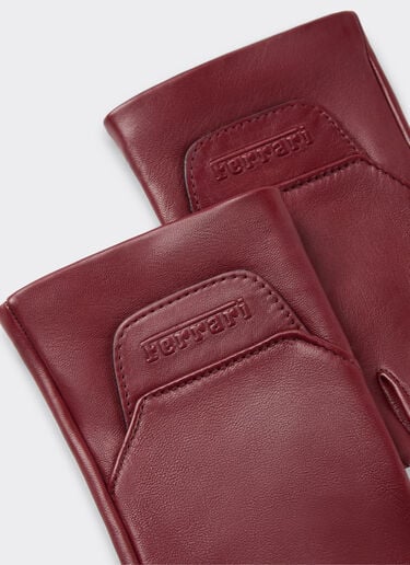 Ferrari 皮革无指手套 Maison Red 49852f