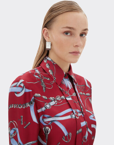 Ferrari 法拉利 Closet 印花真丝衬衫 Maison Red 50805f