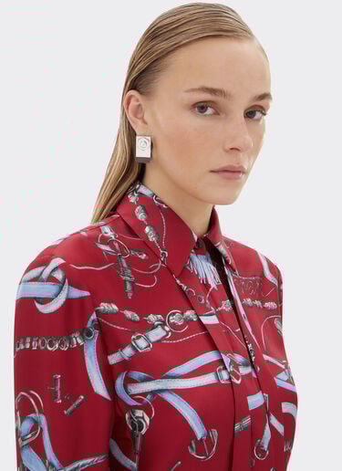 Ferrari 法拉利 Closet 印花真丝衬衫 Maison Red 50805f