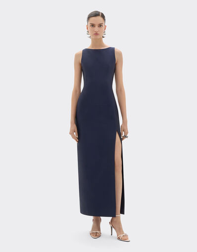 Ferrari Long dress in technical gabardine Ultramarine 49920f