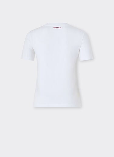 Ferrari 跃马印花棉质 T 恤 Optical White 51034f