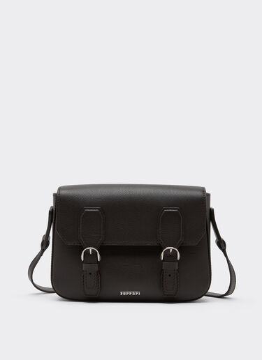 Ferrari Messenger bag in grenade leather Marrone Scuro 50583f