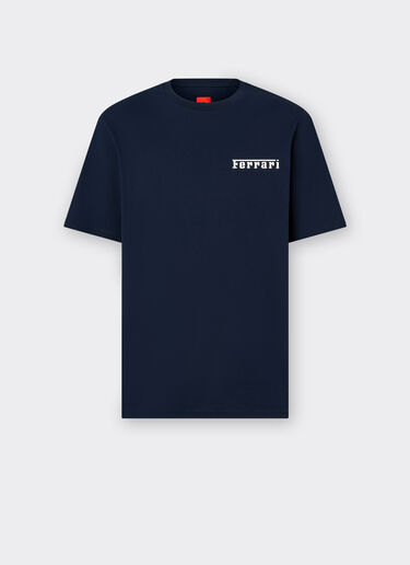 Ferrari 法拉利徽标棉质 T 恤 海军蓝 21163f