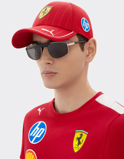 Ferrari 雷朋与法拉利车队联名款 RB3776M 深灰色偏光镜片银黑金属太阳镜 银色 LA0EHf