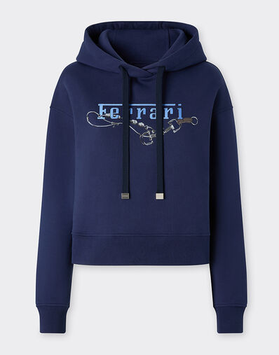 Ferrari 法拉利刺绣连帽卫衣 Ultramarine 50841f