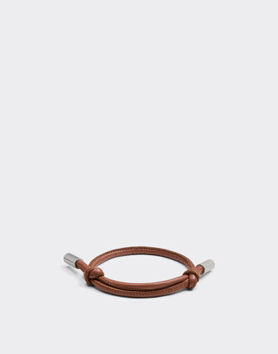 Tubular leather bracelet with engraved Prancing Horse Ferrari Tubular leather bracelet with engraved Prancing Horse Tobacco 50009f