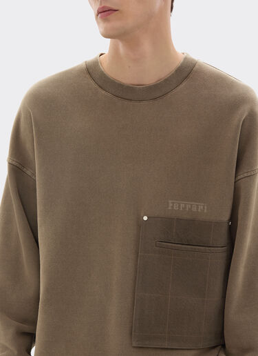 Ferrari Cotton sweatshirt with pocket Verde Cachi 50133f