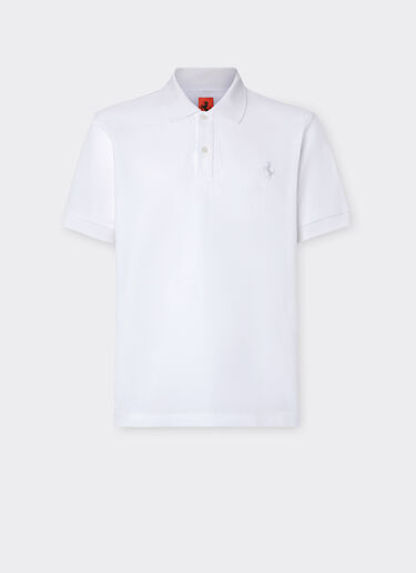 Ferrari 跃马有机棉质珠地 Polo 衫 光学白 47822f