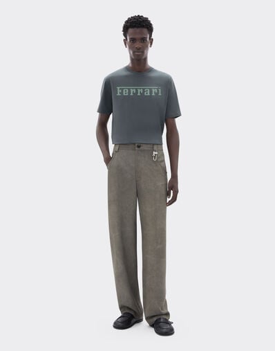 Ferrari Cotton T-shirt with Ferrari logo Grigio Titano CJNTH0006JCO0045f