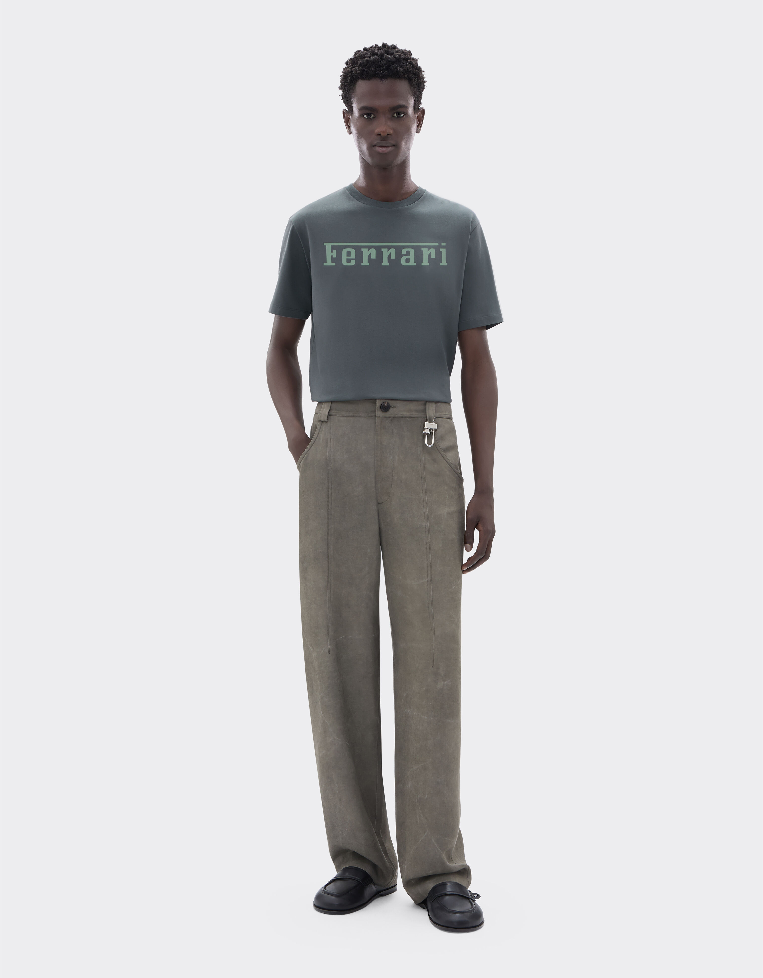 Cotton T-shirt with Ferrari logo Ferrari Cotton T-shirt with Ferrari logo Grigio Titano CJNTH0006JCO0045f