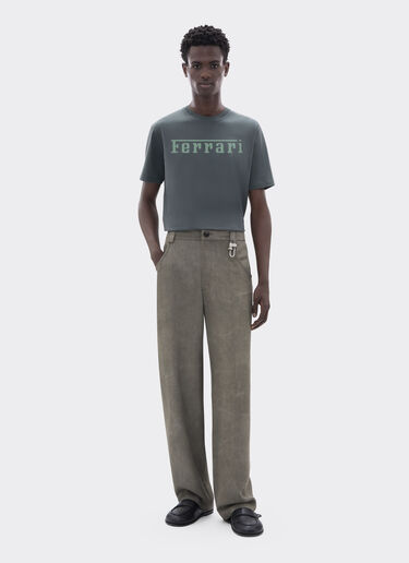 Cotton T-shirt with Ferrari logo Ferrari Cotton T-shirt with Ferrari logo Grigio Titano CJNTH0006JCO0045f