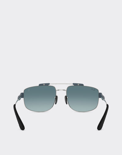 Ferrari Ray-Ban for Scuderia Ferrari RB3789M 银色金属镜框搭配灰色渐变蓝色镜片 Silver LA0JMf