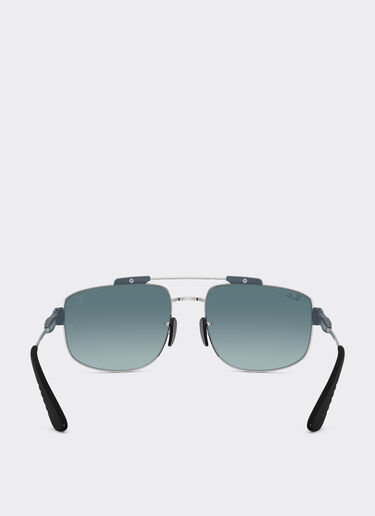 Ferrari Ray-Ban for Scuderia Ferrari RB3789M 银色金属镜框搭配灰色渐变蓝色镜片 Silver LA0JMf
