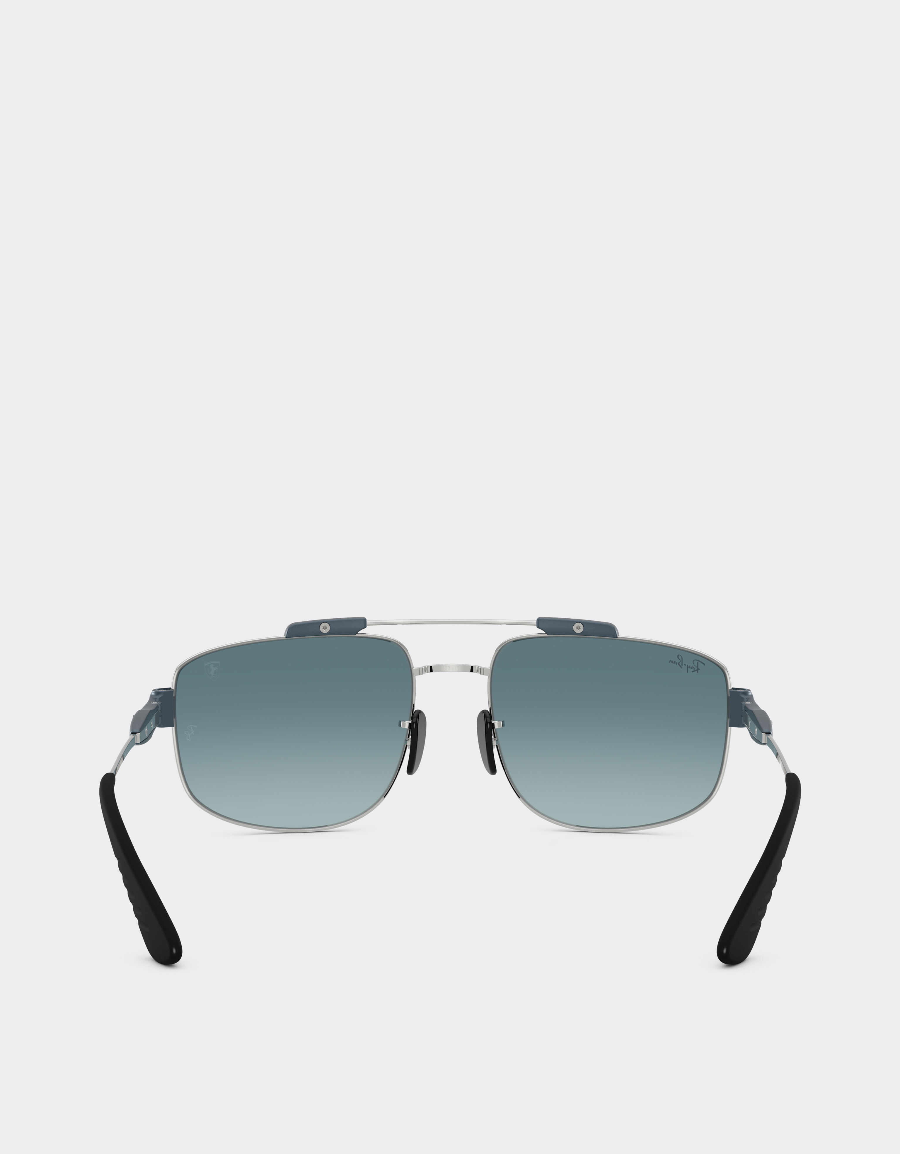 Ferrari Ray-Ban for Scuderia Ferrari RB3789M 银色金属镜框搭配灰色渐变蓝色镜片 Silver LA0JMf