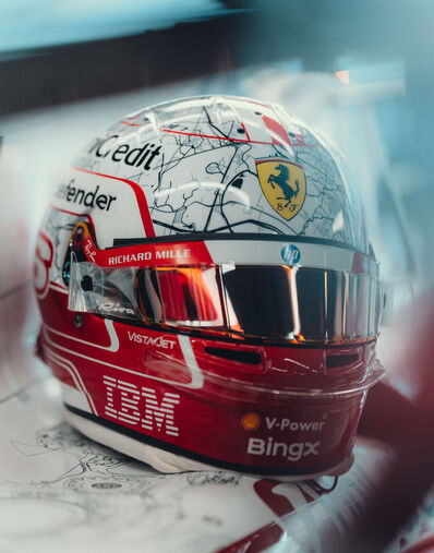 Charles Leclerc 1:1 Special Edition Helmet for the 2026 Austin Grand Prix Ferrari Charles Leclerc 1:1 Special Edition Helmet for the 2026 Austin Grand Prix Multicolor LO0R3059EXT0001f
