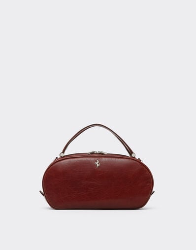 Ferrari La Ferrari Dino 迷你保龄球包，采用半光面皮革 Fired Brick 51009f