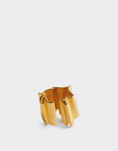 Ferrari 缎金饰面黄铜戒指 哑光金色 22073f