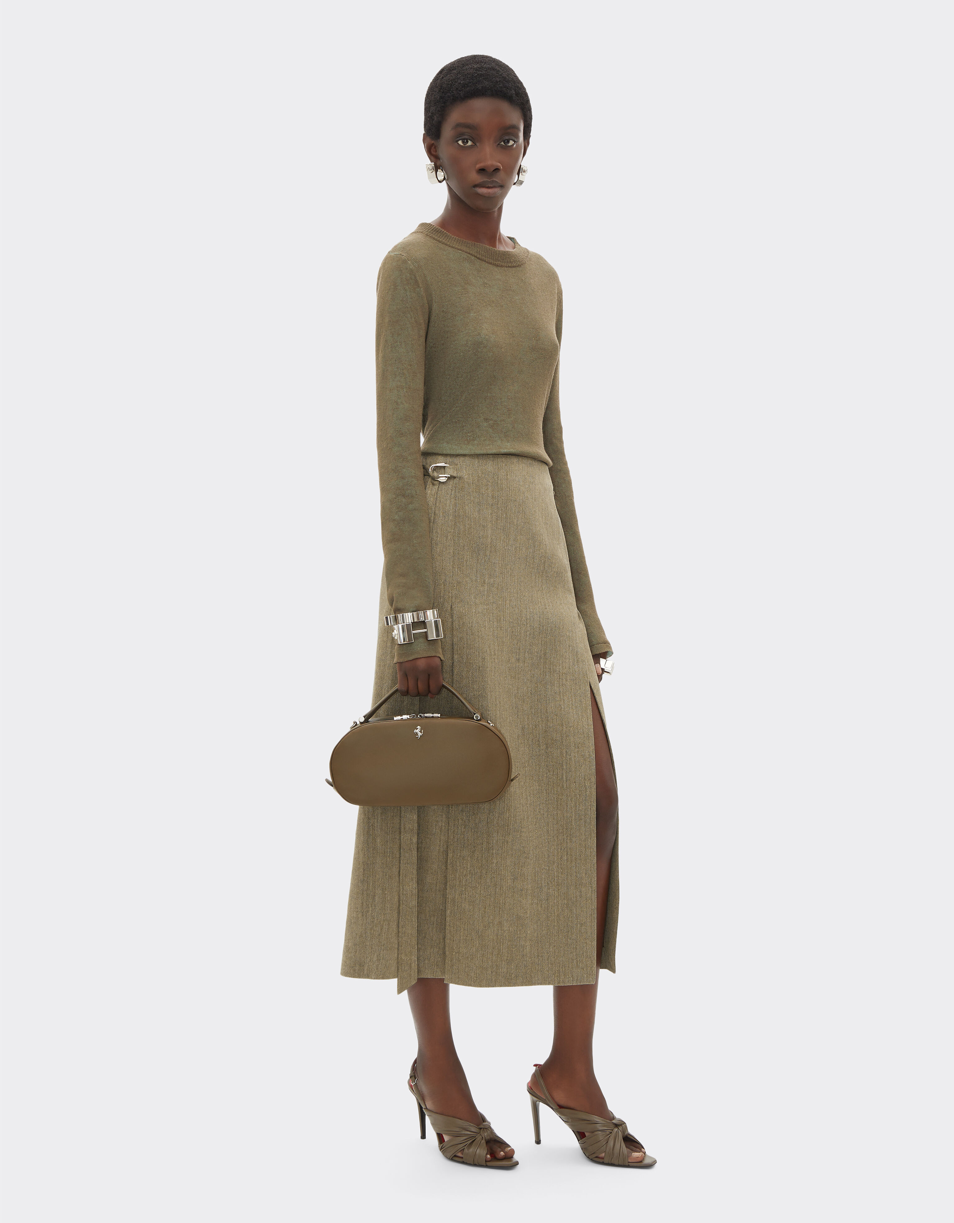 La Ferrari Dino 迷你皮革保龄球包 Ferrari La Ferrari Dino 迷你皮革保龄球包 Khaki Green 50579f