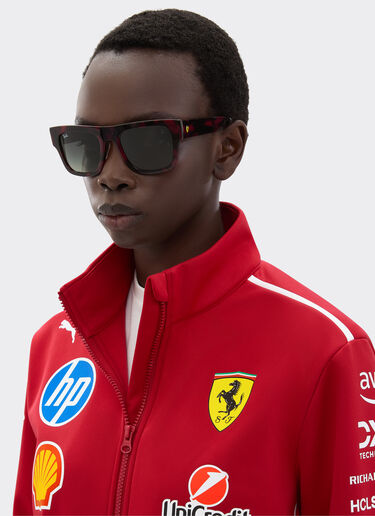 Ferrari 雷朋与法拉利车队合作款 RB2217M 灰色渐变镜片哈瓦那红色醋酸纤维太阳镜 赛车红 LA013f
