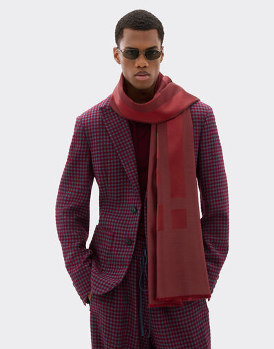 Ferrari Wool and silk scarf with Ferrari logo Mahogany 22718f