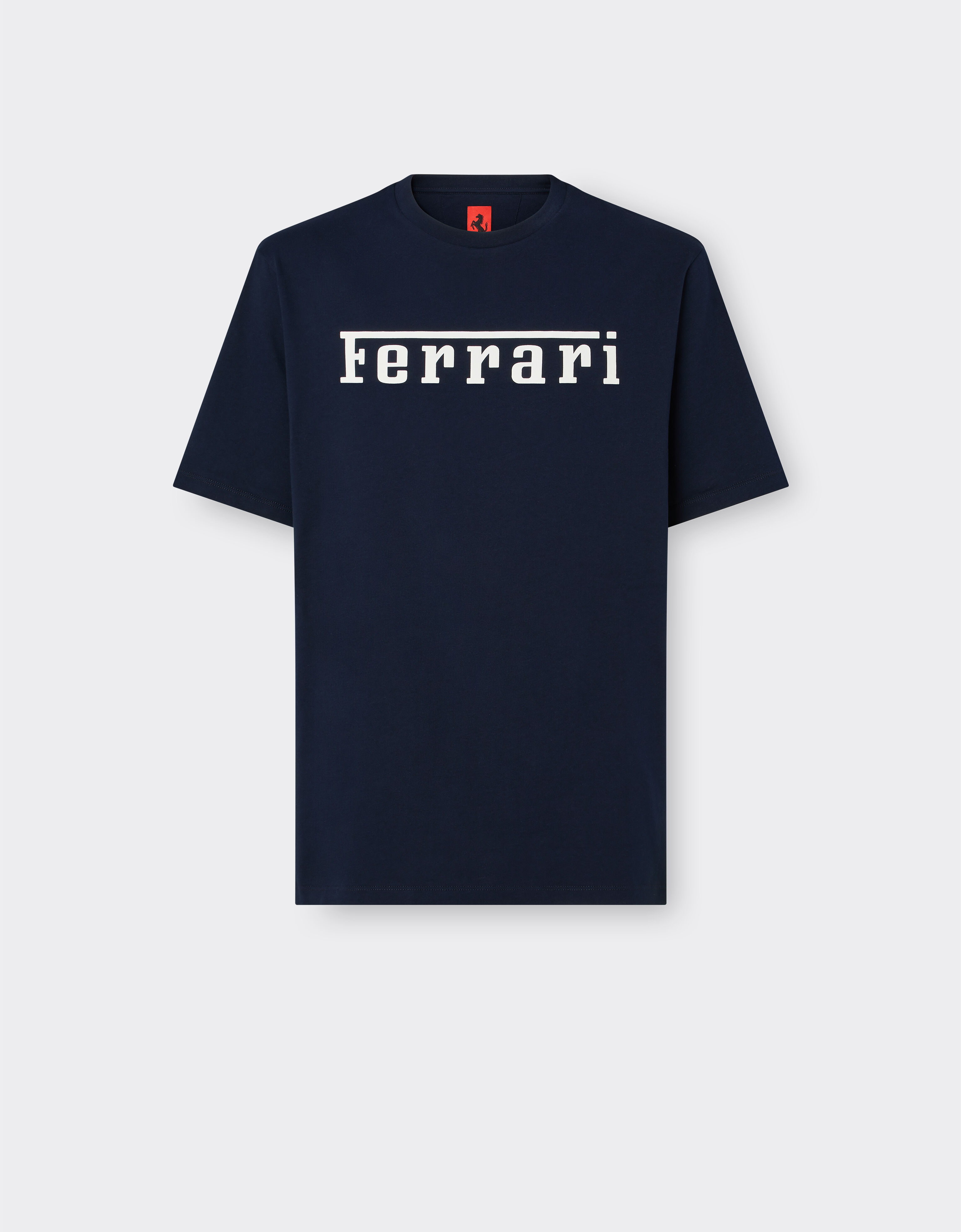 Ferrari 法拉利徽标棉质 T 恤 海军蓝 21179f
