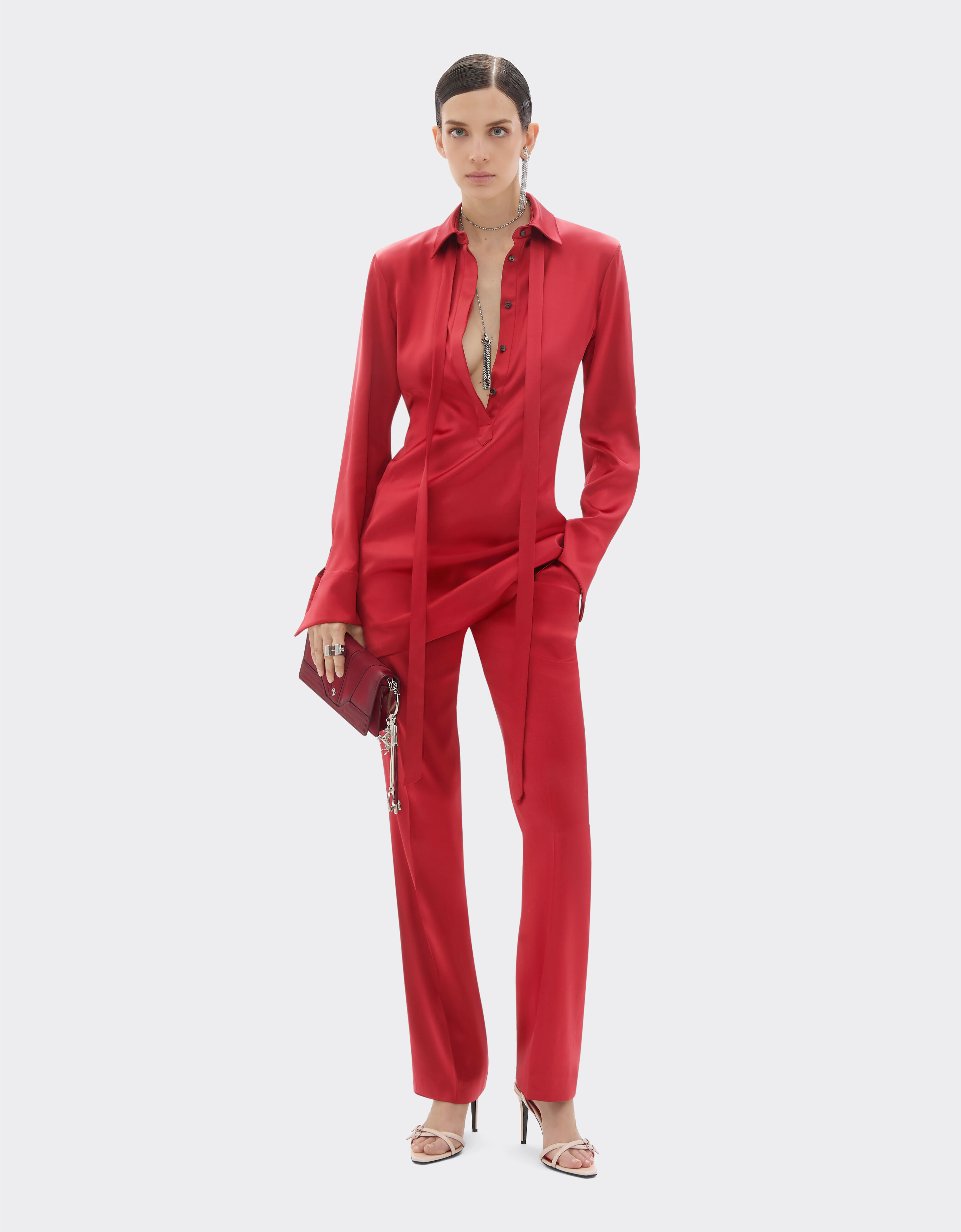 Ferrari Stretch satin trousers Maison Red 49933f