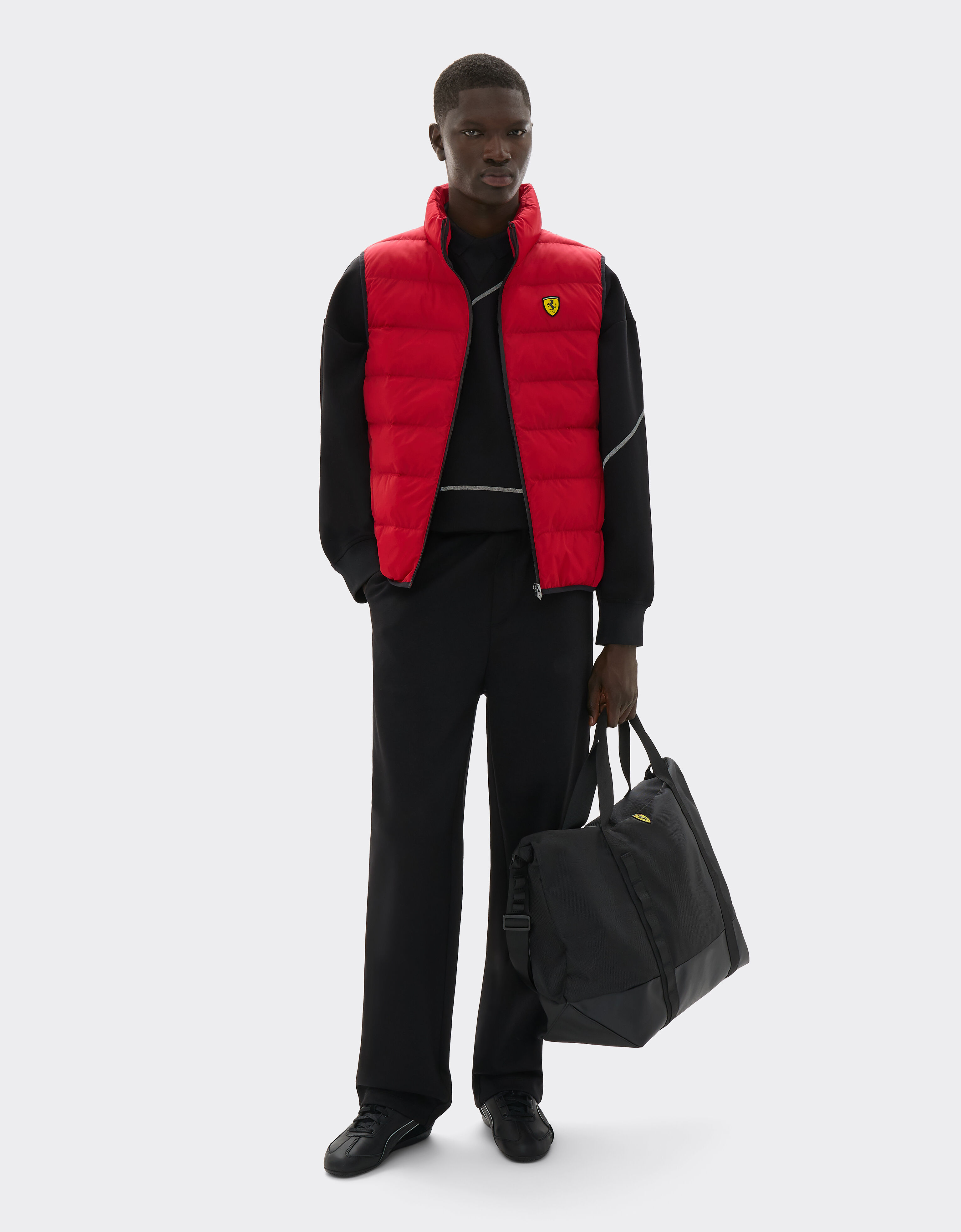  Quilted nylon vest with Ferrari Scudetto Rosso SWMVT0001WNY0003f