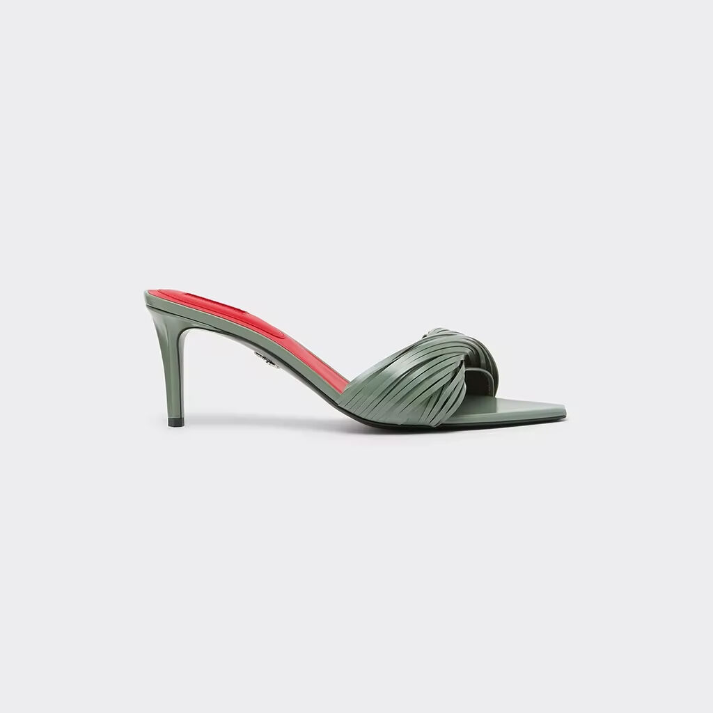 Ferrari Leder-Mules mit geschnitzten Fransen Salvia CSWML0004XL00007f