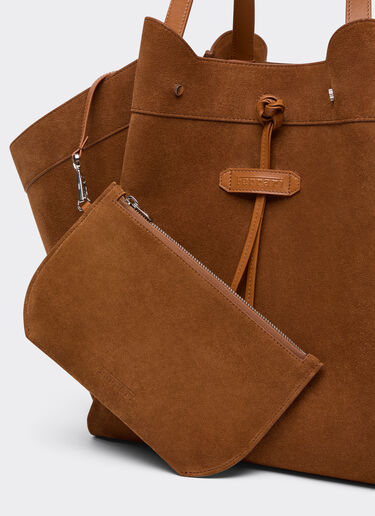 Ferrari 绒面革与光面皮革托特包 Jute 50593f