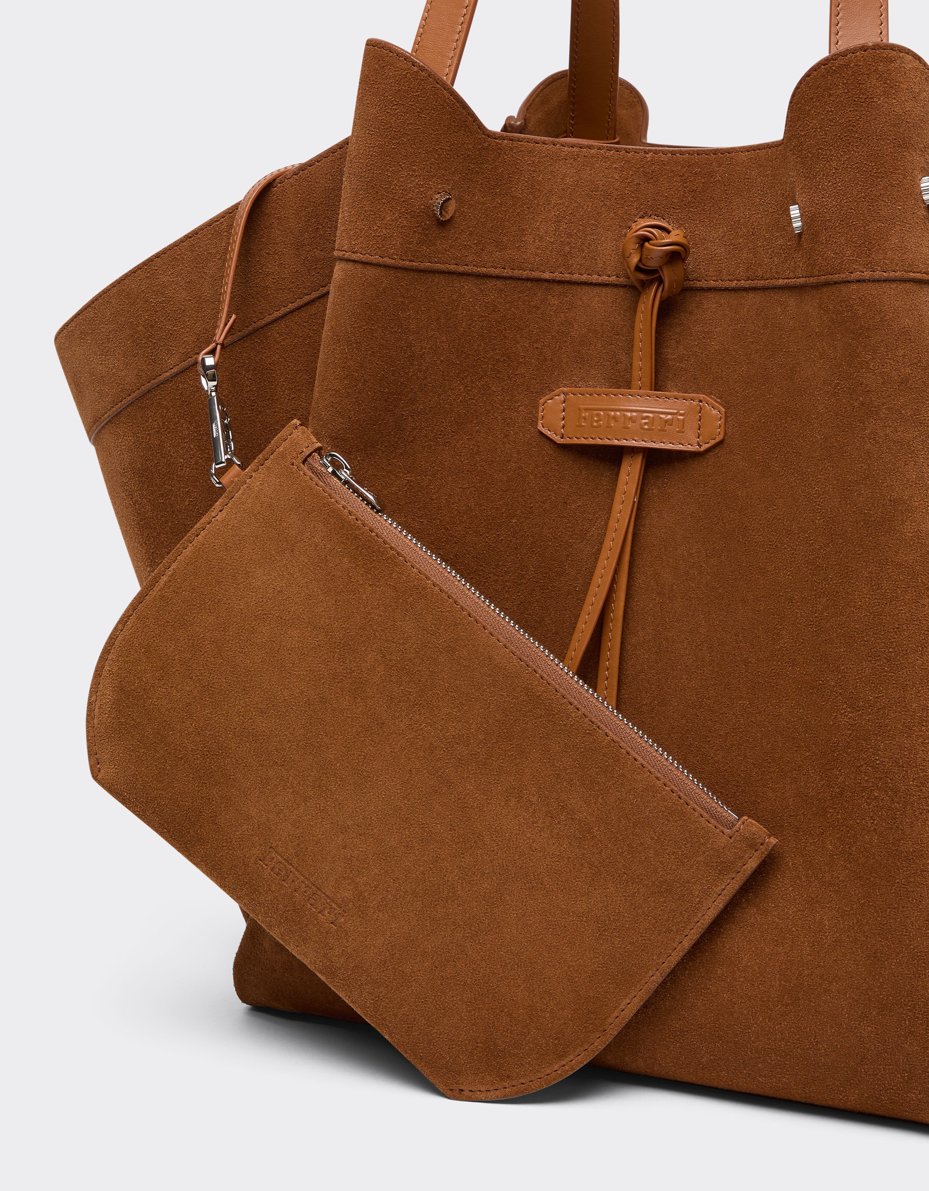 Ferrari 绒面革与光面皮革托特包 Jute 50593f