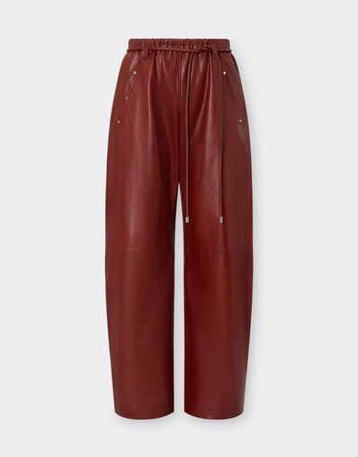 Ferrari 上蜡皮革长裤 Fired Brick 50936f