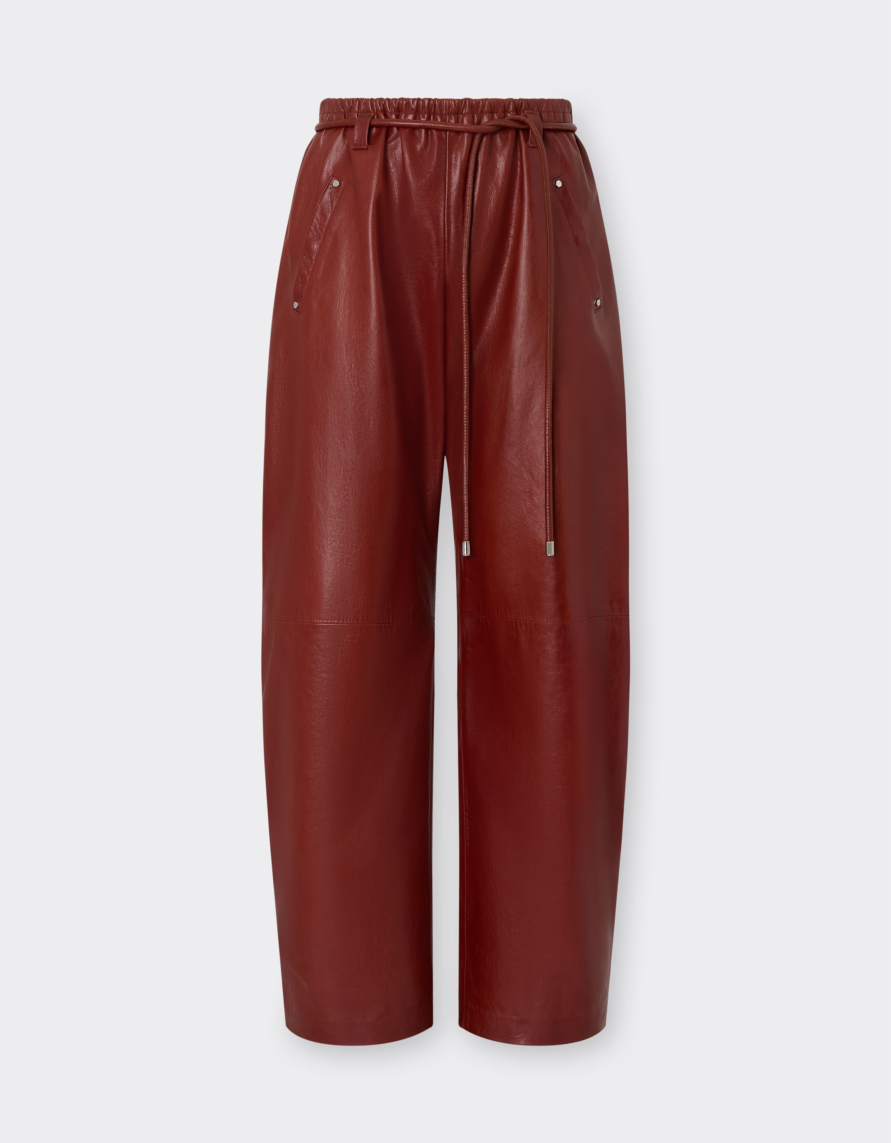 Ferrari 上蜡皮革长裤 Fired Brick 50936f