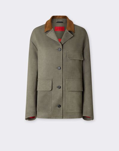 Ferrari 做旧效果卡迪夹克 Olive green CWWJK0004WVI0005f