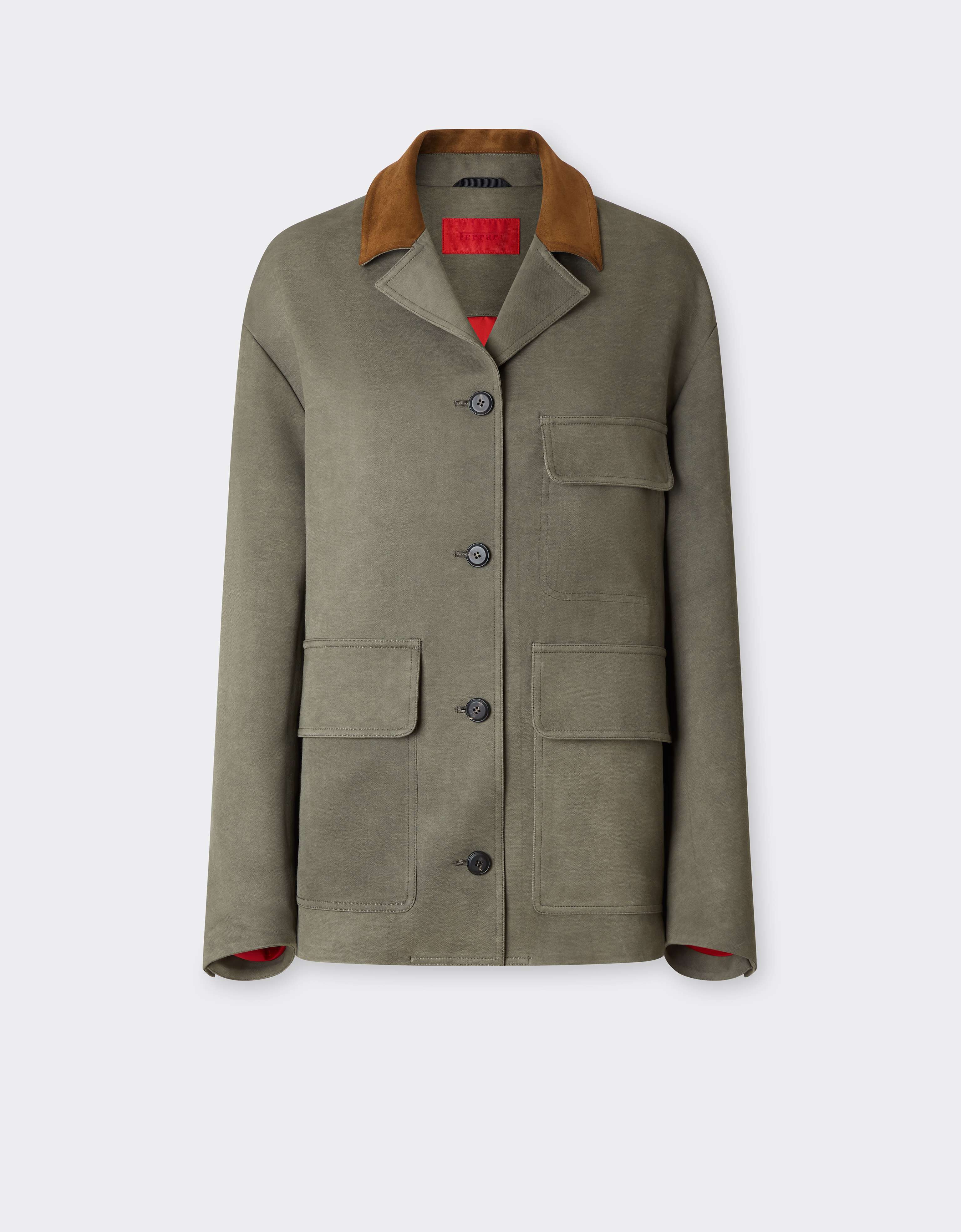 Ferrari Chaqueta de cady de viscosa con efecto lavado Olive green CWWJK0004WVI0005f